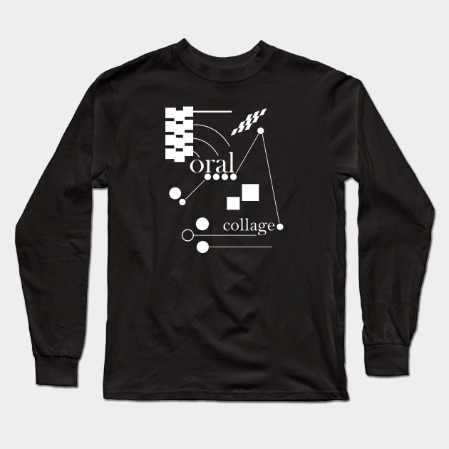 Graphic Notation - White | Oral Collage Long Sleeve T-Shirt by Oral Collage Radio Show